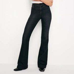 Good American Good Legs Flare Jeans in Black